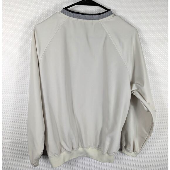 Fairway Golf Collection Windbreaker Pullover Jacket Mens M Beige V-Neck Retro - Picture 3 of 3